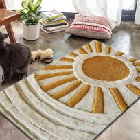 Warm Sunny Texture Vibrant Pattern Non-Slip Floor Mat Absorbent Washable Decorative Area Rug for Living Room Bedroom Bathroom 40x60cm