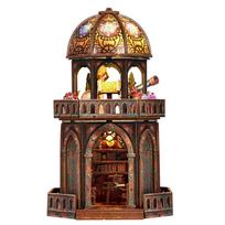 Book Nook Kit Observatory DIY 3D Wooden Puzzle Bookshelf Insert Dollhouse Bookend Building Home Decoration Gifts