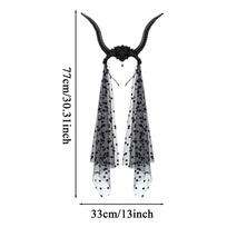 Halloween Goat Horns Headband Party Gothic Goat Horn Veil Hair Hoop for Girls Cosplay Hairband Halloween Costume Supplies juoda