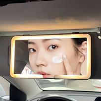 HD veidrodinis automobilio LED makiažo veidrodis, trijų pavarų reguliavimas, skydelio plokštės vidus Galinis veidrodėlis, pritemdomas jutiklinis ekranas, automatinis kosmetinis veidrodis juoda