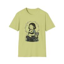 Unisex Softstyle Teddy Hug T-Shirt Mens Womens Tees Top – Peaceful Girl, Soft Emotional Style S