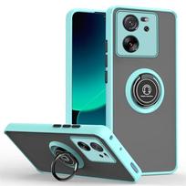 Armor Matte Case for Xiaomi 13T Pro Cover Ring Magnetic Holder Stand Business Full Protection Fashion Luxury Textured Cover For Xiaomi 13T dangaus mėlyna spalva