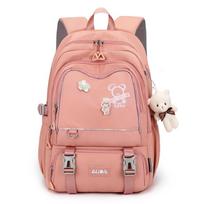 Children School Bags for Girls Large Schoolbag Kawaii Primary School Backpack Kids Book Bag Waterproof Laptop Travel Rucksack rožinė