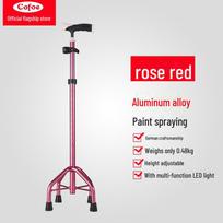 Kefu Adjustable Aluminum Alloy Quad Cane for Elderly Care