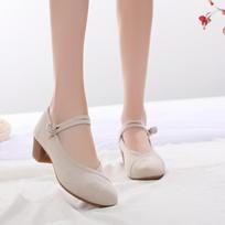 Retro Women Shoes Chinese Style High Heel Embroidered Shoes Elegant Woman Pumps Mary Jane Shoes Ladies Shoes Zapatos De Mujer 35