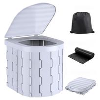Travel Bucket Toilet Seat Portable Folding Toilet with Lid Emergency Toilet Car Folding Toilets Camping Toilet pilka