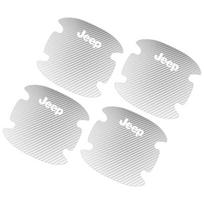 4 vnt. Automobilio durų rankenų apsaugos lipdukas Emblema Automobilio dekoravimas Stilius Jeep Compass Gladiator Grand Cherokee Priedas Renegade Wrangler balta