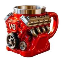Retro Variklio Kavos Puodelis Derva Mechaninis Kavos Puodelis Kolekcinis 3D Steampunk Gėrimų Puodelis Automobilių Entuziastams A