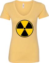 Buy Cool Shirts Ladies Radiation T-shirt Radioactive Fallout Symbol V-Neck Unisex T-Shirt XL