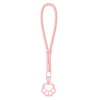 Adjustable Cat Paw Phone Strap Detachable Anti Lost Mobile Phone Lanyard Hanging Rope High-end Phone Wrist Strap Lanyard Patch rožinė