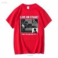 Van Morrison Bob Dylan Joni Mitchell T Shirt Classic Black S 5XL Y1595 long sleeves vintage Washed streetwear Versatile Stylish S