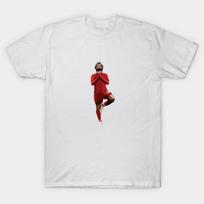 Men Black Print T-shirt Mo Salah No-Cut Transfer Paper Print Cotton Tshirt L balta