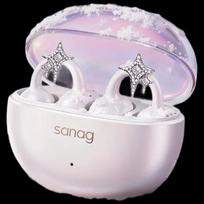Saina S6S Nova Open-Ear Clip Bluetooth Headset perlų baltos spalvos