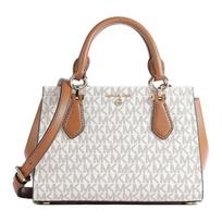 Michael Kors Mk Per Petį Logotipo Raidės Ženklelis Dengtas Drobės Mažas Kibiro Formos Rankinė Vidutinė Moteriška Rankinė Auksinė Dramblio Kaulo Ruda 32F2G6AC1B-149 Basic Set (Bag+Dust Bag)