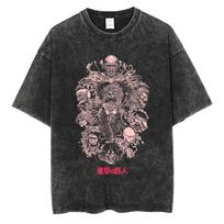 Attack on Titan Nine Titans Vintage Washed Oversized T-Shirt | Unisex Anime Manga Streetwear Tee L