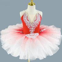 Professional Ballet Costume Tutu Girls Tutu Ballerina Party Dress Children Kids Ballet Dance Costumes 110cm raudona