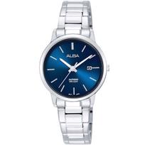 SEIKO ALBA Quartz Stainless Steel Business Analog Watch with Date Simple Bracelet Women's Calendar, (Navy)