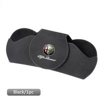 Car Interior Glasses Clip Auto Sun Visor Sunglasses Holder For Alfa Romeo Giulia Stelvio Giulietta 156 159 147 Mito Tonale Brera juoda