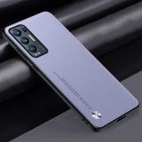 Prabangus PU odinis dėklas OPPO Reno 5 Pro Plus Reno5 Pro+ galinis dangtelis matinis silikoninis apsauginis telefono dėklas OPPO Find X3 Neo Find X3 Neo šviesiai violetinė spalva