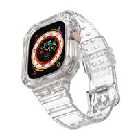 Strap for Apple Watch Band Ultra 49mm Accessories Transparent Sport silicone bracelet+Protective Bumper iwatch case cover 49 mm 49mm skaidri