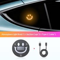 1/2PCS 300mAh Smile Ambient Light Solar Powered Neon Light Car Decoration Rear Windshield Atmosphere Lights Car Accessories 1pcs