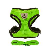 Pet Supplies Cat Chihuahua Pug Bulldog Dog Leash Collar Pet Harness Puppy Vest (green,S) žalia