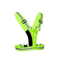 1pcs Safety Reflective Vest LED Running Light Adjustable Cycling Vest Night Warning Work Fishing Sports Vest žalia