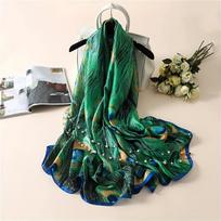 Luxurious fashion design printed silk scarf for women 180x90 cm large size shawl scarf womens headband scarf square scarf