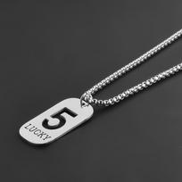 1pcs Width 4mm Box Link Chain Man Jewelry Stainless Steel Lucky Number 0-9 Pendant Necklaces For Women Men Accessories Collares 50cm