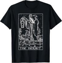 The Hermit Tarot Card Gothic Halloween Grim Reaper Occult T-Shirt Mens Womens Tees Top XL