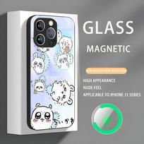 Chiikawa Momonga Phone Case Iphone 16 Pro Max Case 15 14 13 12 11 X XR XS XSMAX 8 Plus Mini Pro Max Glass Magnetic Phone Case iPhone 14