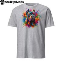 Colorful Cane Corso Unisex T-Shirt Mens Womens Tees Top: Vibrant Dog Design | Short Sleeve Tee S