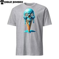 Grim Delight: Unisex Skull Cone Graphic Tee - Ice Scream Cream with a Twist! S