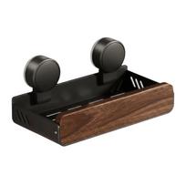 Mid-Century Modern Wall Mounted Organizer Walnut Finish Bathroom Storage Rack  Restroom Single layer