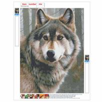 Wolf 5D Diamond Painting Full Round Drill Mosaic Diamond Embroidery Belief in Heart Cross Stitch Kits Home Decor Home Decor Round 30x40cm