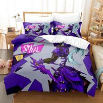New 3D Print Anime Honkai Impact 3Rd Bedding Set Cartoon Anime Three-Piece Set Adult Kid Bedroom Duvet Cover Sets Home Textiles EU single(135x200cm)