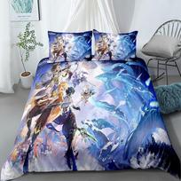 Genshin Impact Duvet Cover Set Without Sheet King Queen Double Full Twin Single Size Bed Linen Set 135x200cm