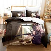 New Kaguya-Sama Love Is War Bedding Set Cartoon Anime Three-Piece Set Adult Kid Bedroom Duvetcover Sets 3D Kawaii Bed Sheets EU Single 135x200cm
