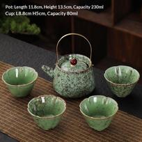 Kiln Change Teapot Handled Pot Ceramic Teapot 1 Pot 4 Cups 5 Colors Home Tea Kettle Large Capacity Water Pot 2026 New Arrival