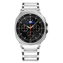 Ceramic+Metal Strap For Samsung Galaxy Watch Ultra 2026 47mm Replacement Watchband For Galaxy Watch 8 44mm 40mm 8 Classic 46mm Galaxy Watch 8 40mm sidabro baltos spalvos