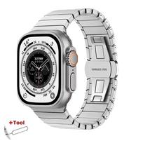 Stainless Steel Strap For Apple Watch Band Ultra 3/2/1 49mm 45mm 41mm 44mm 42mm 46mm Metal Link Bracelet iWatch 11 10 9 8 7 6 5 S10-11 42mm 40 41mm sidabras