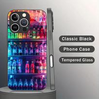 Beverage vending machine pattern tempered glass phone case suitable for iPhone 17 16 15 14 13 12 11 Pro/Max/Plus shockproof iPhone 14Plus