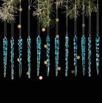 Hanging Decorations Acrylic Icicle Ornaments Christmas Celebrations Dynamic Displays Multiple Designs For Christmas Tree mėlyna