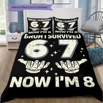 Six Seven Brick Number Bedding Set, 3PCS Bed Linen with Colorful Cartoon Print, for Boys Bedroom Decor 135x200cm