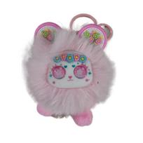 Plush Keyring Cute Flower Sea Bear Keychain Pompom Lovely Furry Bear Keychain Kawaii Trendy Plush Bear Pendant Kids Gift