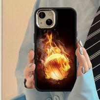 Flame Volleyball Pattern Phone Case Suitable for iPhone 17 16 15 14 13 12 11 Pro/Max/Plus Anti Drop and Anti Shock iphone 13
