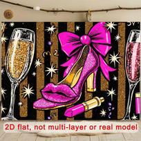 Fashion Party 2D Backdrop, Girls Night & High Heels Photo Background 47.2x31.5inch/120*80cm