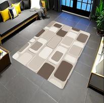 Abstract Geometric Area Rug Modern Bold Pattern Non Slip Floor Covering for Living Room Stylish Home Decor with Vibrant Colors 40X60CM