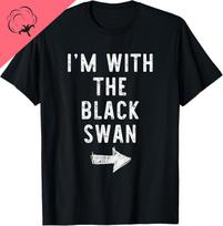 I'm with The Black Swan Costume Halloween Matching Couple T-Shirt Streetwear Personalized Clothing Funny Shirt Ropa Hombre S įvairiaspalvis