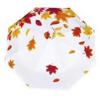 Fall Golden Maple Leaves Folding Umbrella Autumn Fallen Leaves Compact Windproof Travel Umbrellas Rain Sun for Women Men Student